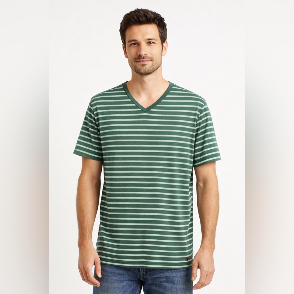 Ralph Lauren Black Label Green Striped Tee-Size XL